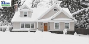 Snow built-up on roof