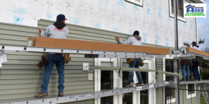 Wintertime siding installation